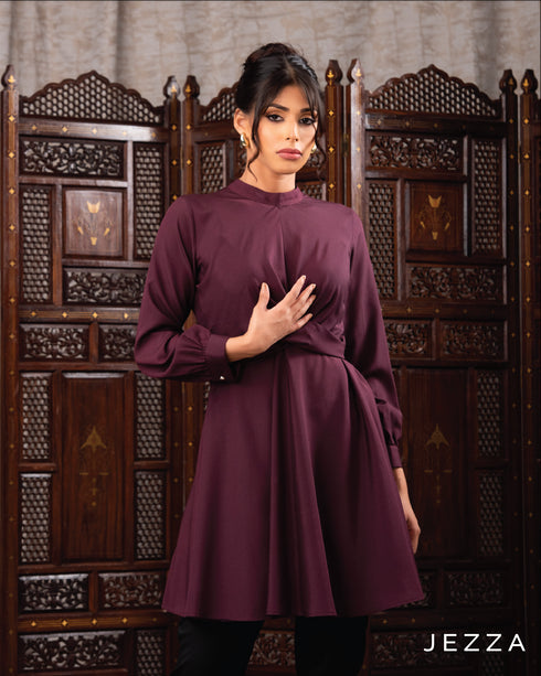 Mandarin Collar Tie-Front Top 62321